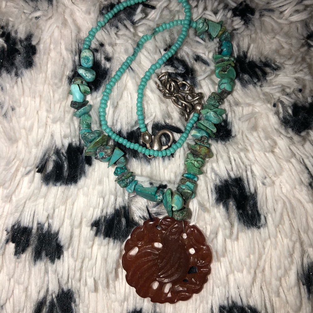 *ONE OF A KIND* Real Turquoise Choker w/ Amulet